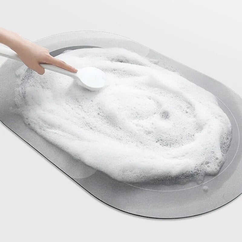 Super non-slip fast drying absorbent round floor mat for bathroom and kitchen