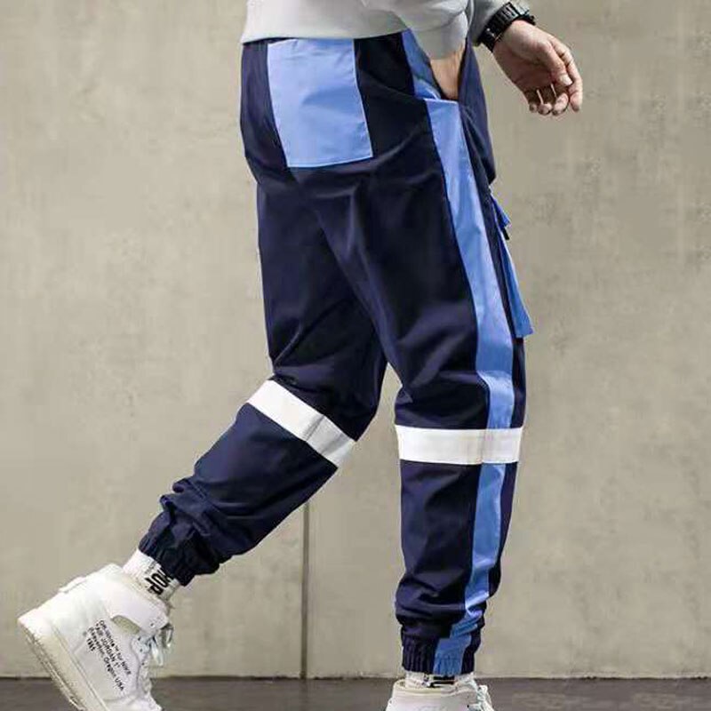 Korean Fashion Men's Cargo Pants Teenagers Casual Elastic Waist Long Pants Ankle-banded Harem Trousers Autumn Streetwear