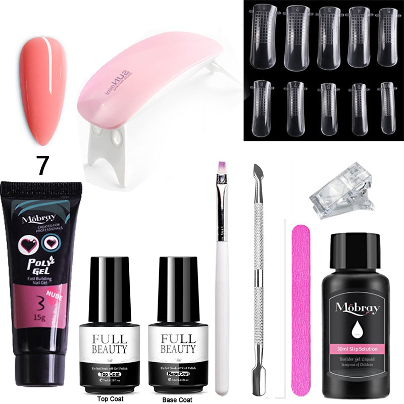 10pcs Nail Polish Gel Nail Kit 15ml Quick Building UV Nail PolishGel Extensions Acrylic Gel Nail Tool Art Set