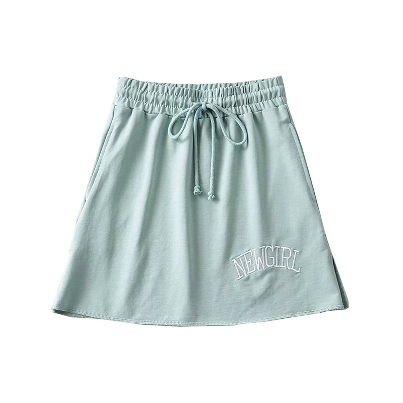 Slim Fit Special Letter Embroidered Sports Skirt