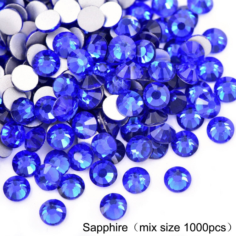 2020 New 1 Pack Flatback 3D Glass Swarovsky DIY Nails Rhinestones Art Decoration Shiny Crystal Stones Gems Manicure