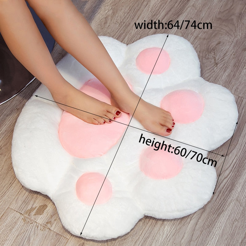 Cute Cat Paw Back Pillows Plush Chair Cushion Animal Child Seat Cushion Sofa Mat Home Sofa Indoor Floor Winter Decor Gift