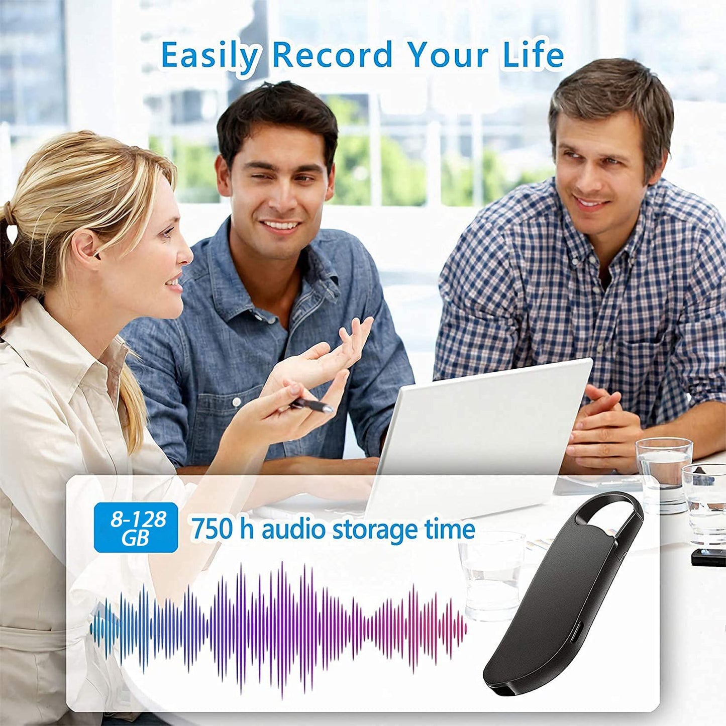 Voice Recorder Vandlion Activated with Triple Noise Reduction Small Audio for Lecture Interview Meeting