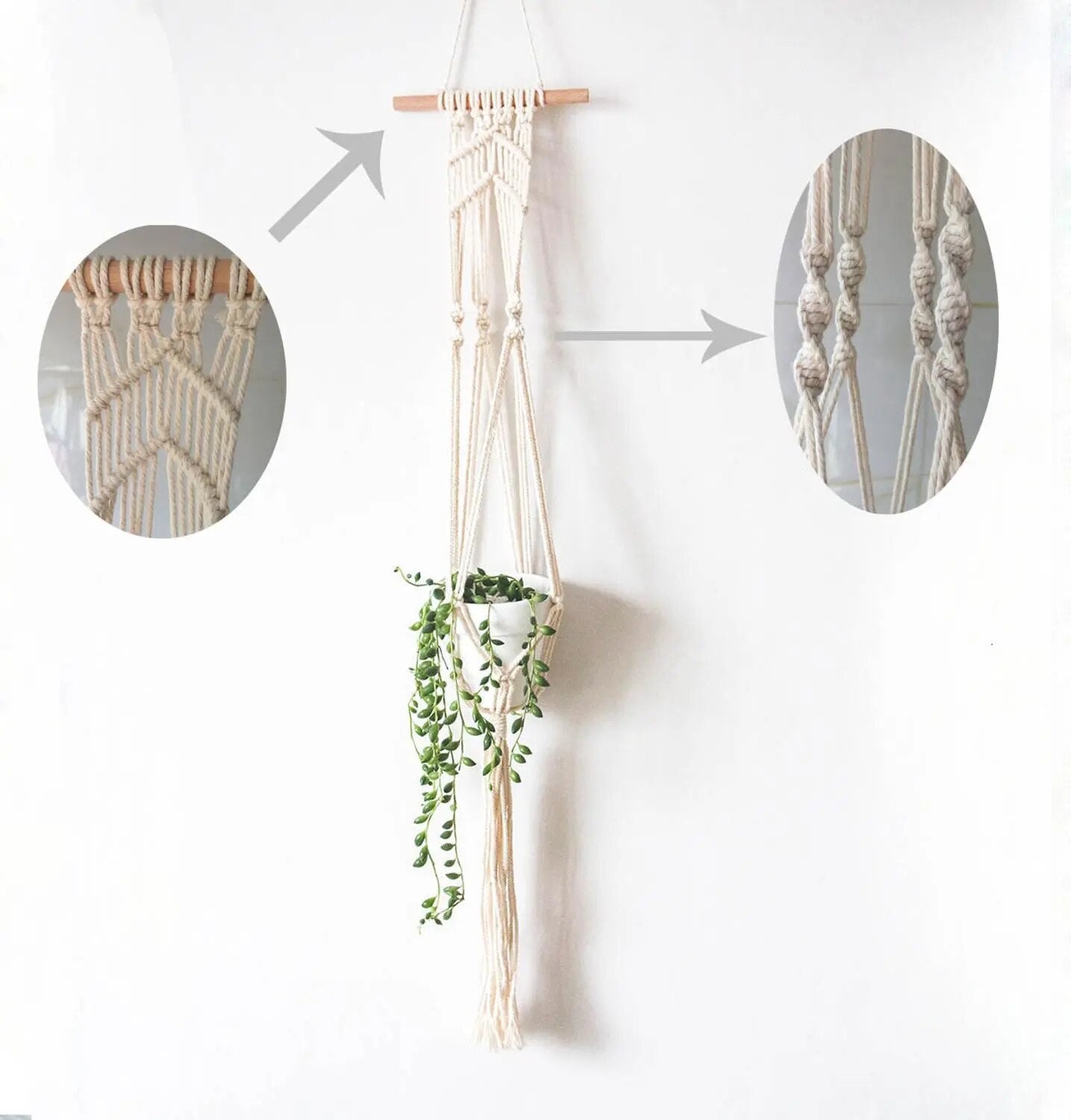 Handmade macrame plant hanger plant  holder pot hanger pot tray for wall decoration balcony flower pot  hanger