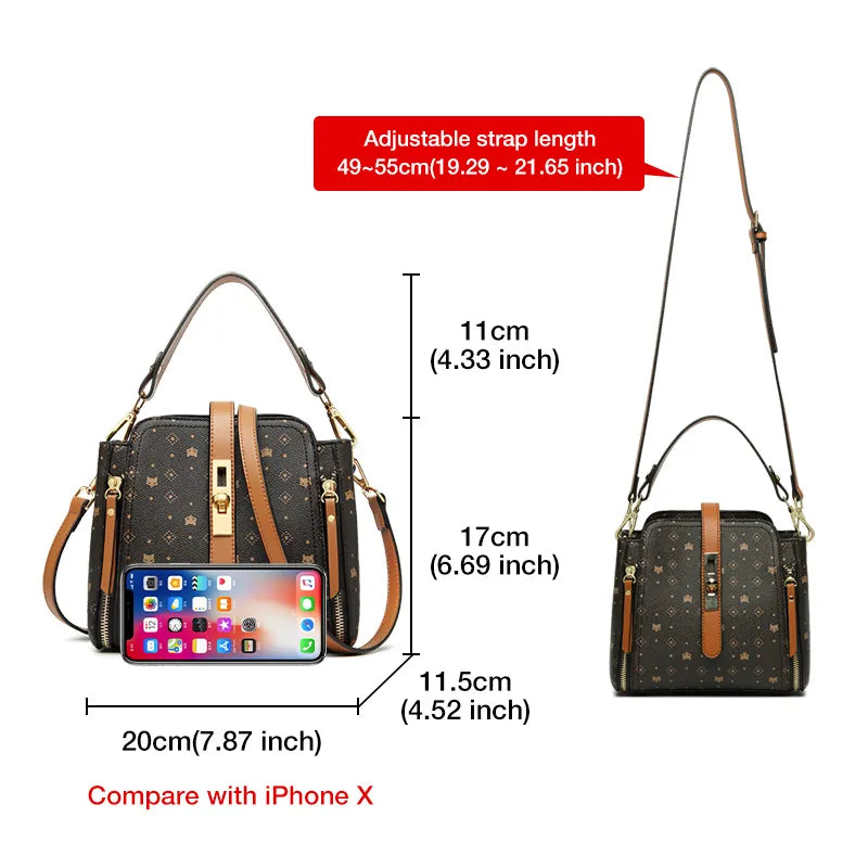 FOXER Signature Small Crossbody Shoulder Bags Lady Monogram Retro Handbag Fashion Women Vintage Female PVC Crossbody Bag Purse