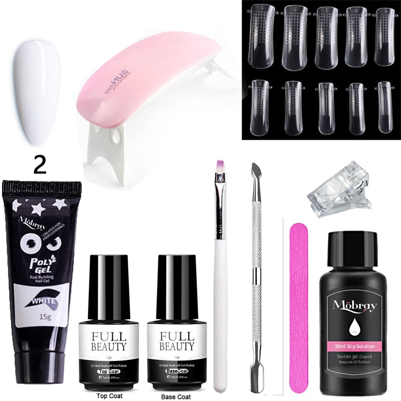10pcs Nail Polish Gel Nail Kit 15ml Quick Building UV Nail PolishGel Extensions Acrylic Gel Nail Tool Art Set