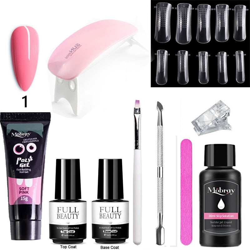 10pcs Nail Polish Gel Nail Kit 15ml Quick Building UV Nail PolishGel Extensions Acrylic Gel Nail Tool Art Set