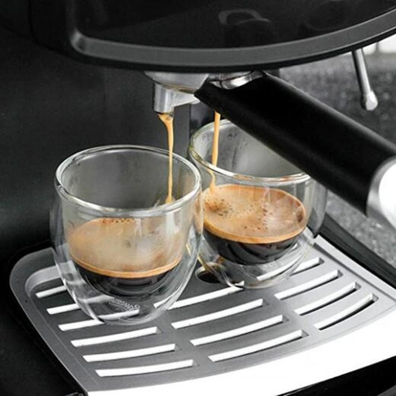 2-4-6Pcs/set  80/250/350/450ML Double Wall Glass Cup Transparent Handmade Heat Resistant Tea Drink Cups Espresso Coffee Cup Set