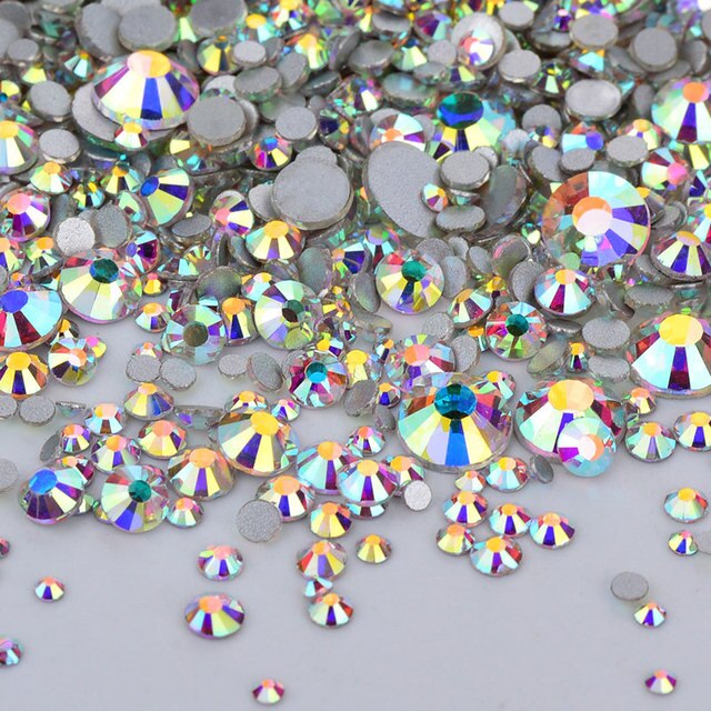 2020 New 1 Pack Flatback 3D Glass Swarovsky DIY Nails Rhinestones Art Decoration Shiny Crystal Stones Gems Manicure