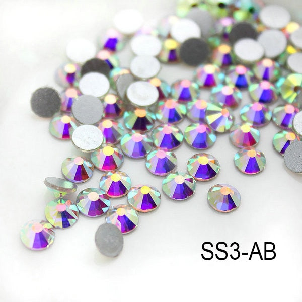 2020 New 1 Pack Flatback 3D Glass Swarovsky DIY Nails Rhinestones Art Decoration Shiny Crystal Stones Gems Manicure