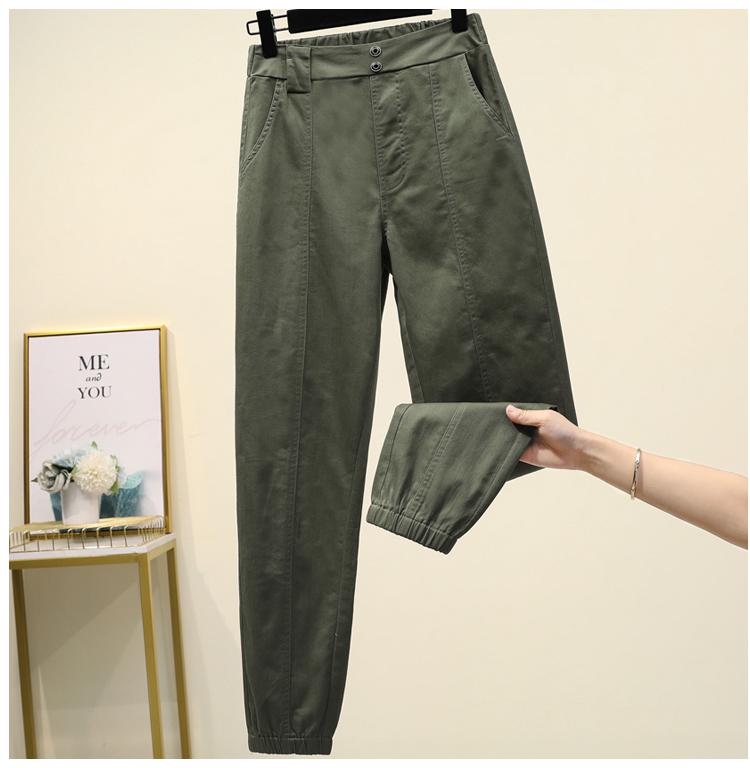 Cargo Pants  Women  High Waist  Plus Size  Casual Loose  Elastic Waist Ankle-length Army Green Black  Trousers Women 4XL 5XL