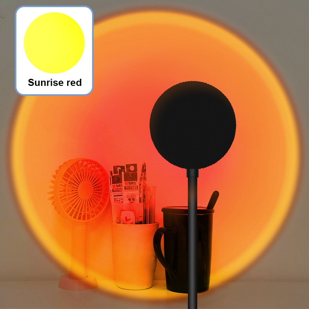 LED Projection Lamp Sunset Light Night LED Sunset Bulb Color Lamp 5V USB Rainbow Lamp Desk LED Decoration Atmosphere Lighting