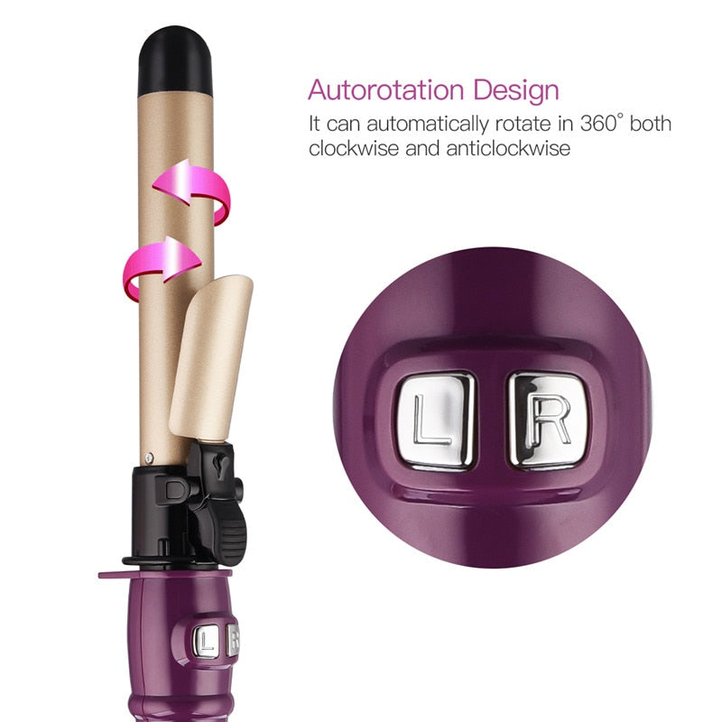 30s Instant Heat Auto Hair Curler Professional Automatic Hair Curling Iron Ceramic Curling Wand Roller Hair Crimper Dual Voltage