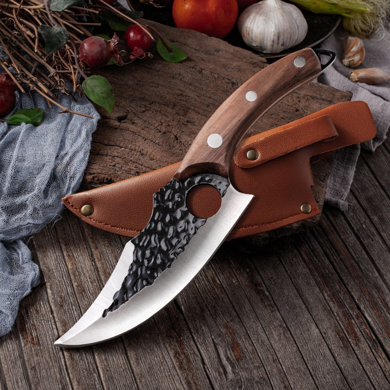 6'' Meat Cleaver Butcher Knife Stainless Steel Hand Forged Boning Knife Chopping Slicing Kitchen Knives Cookware Camping Kinves