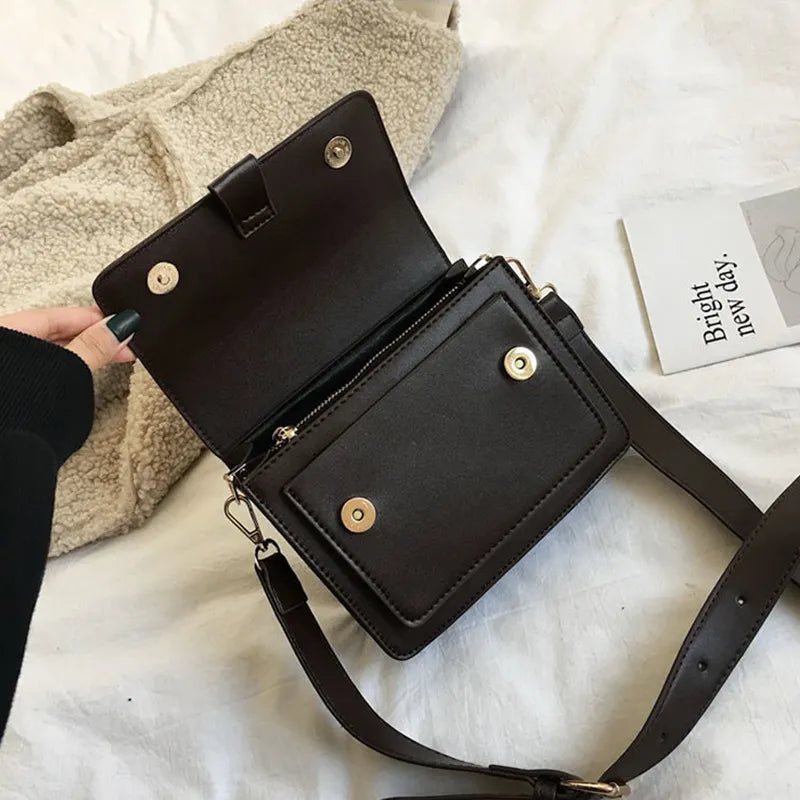 Fashion Brand Women's Small Crossbody Bag Lightweight PU Leather Messenger Bag Flap Handbag Purse Summer Travel Bag for Female
