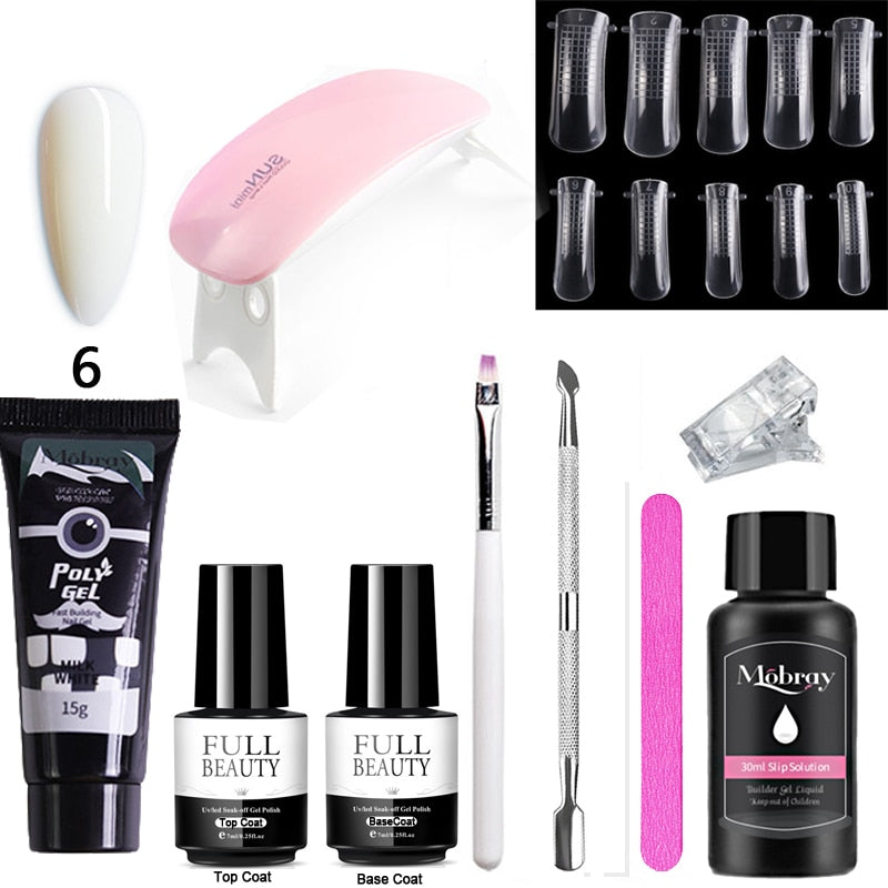 10pcs Nail Polish Gel Nail Kit 15ml Quick Building UV Nail PolishGel Extensions Acrylic Gel Nail Tool Art Set