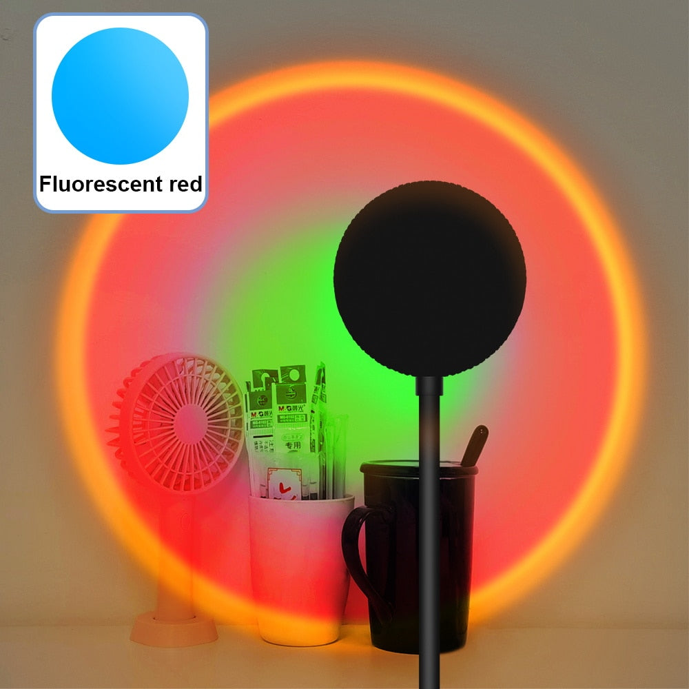 LED Projection Lamp Sunset Light Night LED Sunset Bulb Color Lamp 5V USB Rainbow Lamp Desk LED Decoration Atmosphere Lighting