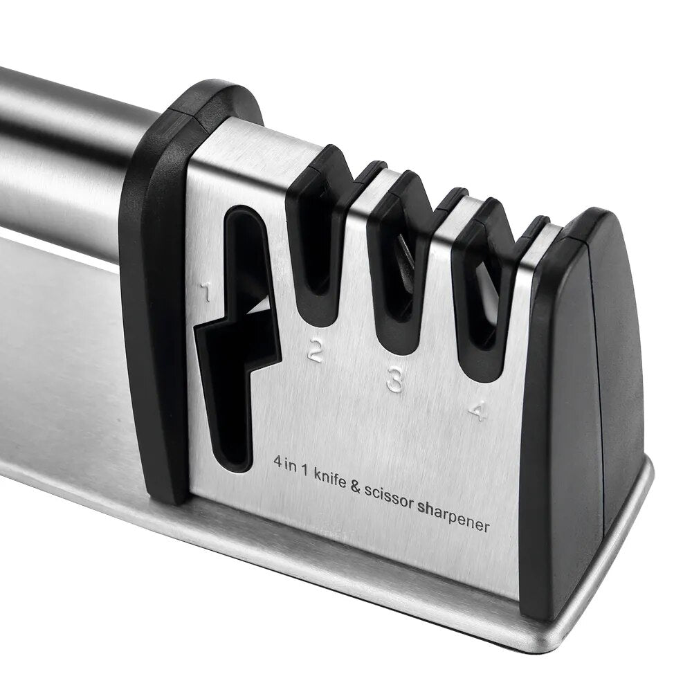 Professional Knife Sharpener 4 Stages Kitchen Sharpening Stone Grinder scissors knives Whetstone Diamond Ceramic Sharpener Tool