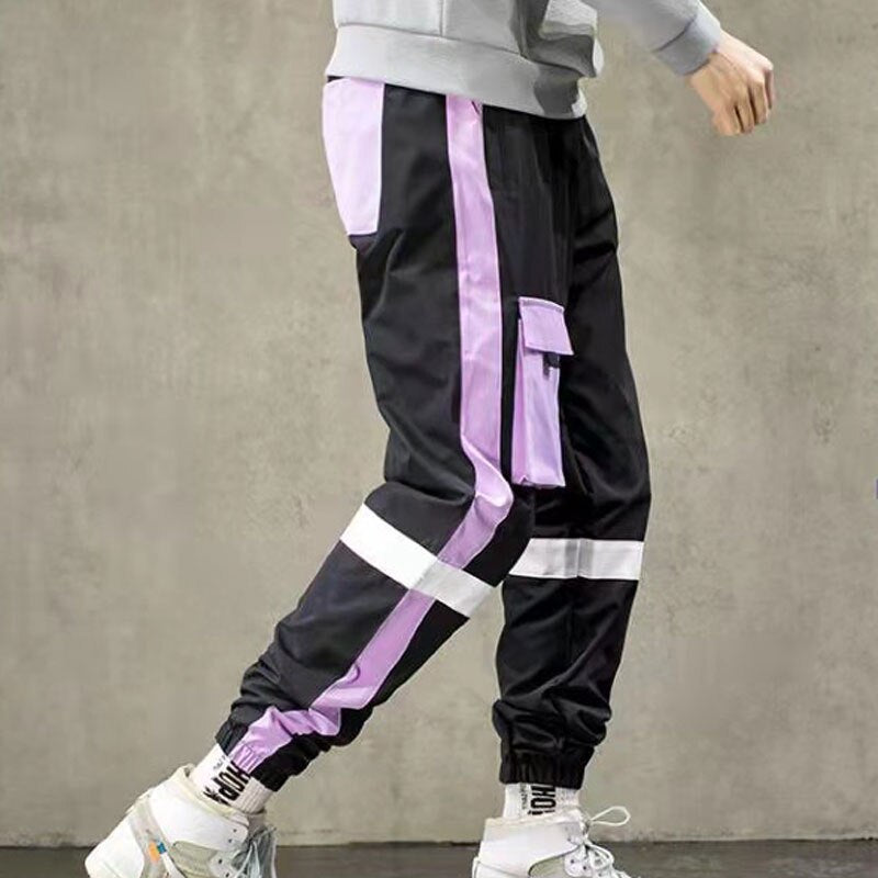 Korean Fashion Men's Cargo Pants Teenagers Casual Elastic Waist Long Pants Ankle-banded Harem Trousers Autumn Streetwear