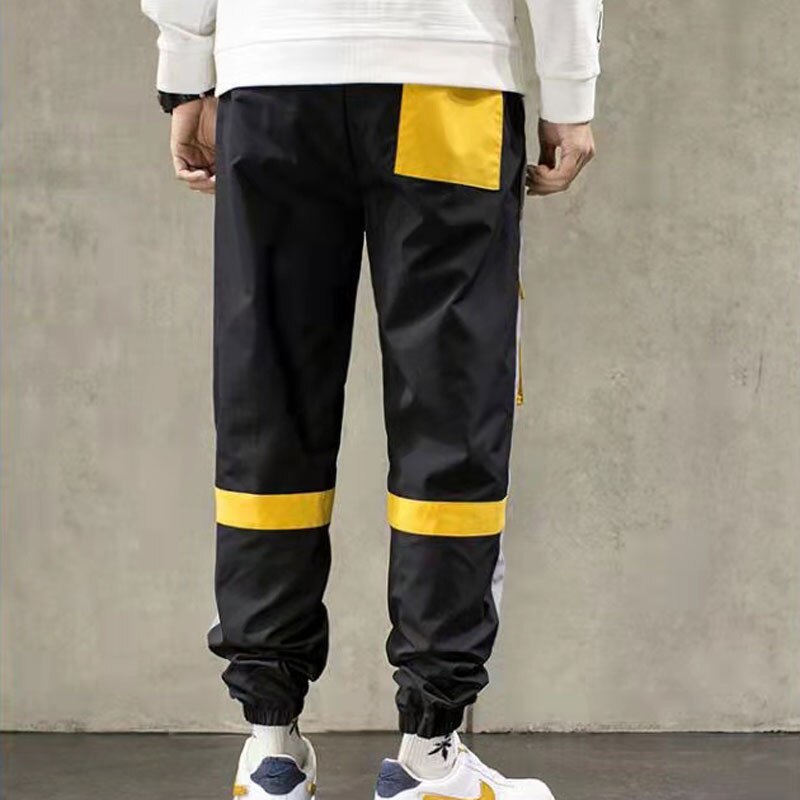 Korean Fashion Men's Cargo Pants Teenagers Casual Elastic Waist Long Pants Ankle-banded Harem Trousers Autumn Streetwear