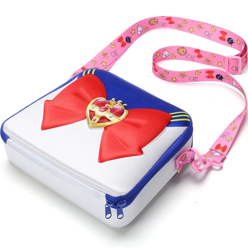 Anime Tsukino Usagi 3D Cartoon Bow Shoulder Bag Makeup Pouch Lolita Sailor Moon Zipper high-capacity Travel Crossbody Bags