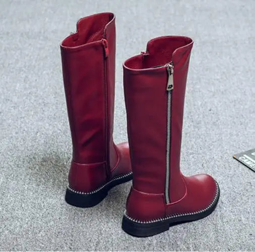 Kids Casual Shoes 2022 Autumn Winter Children Fashion Mid Calf Snow Boots Brand Black Shoes Girls Genuine Leather Fashion Boots