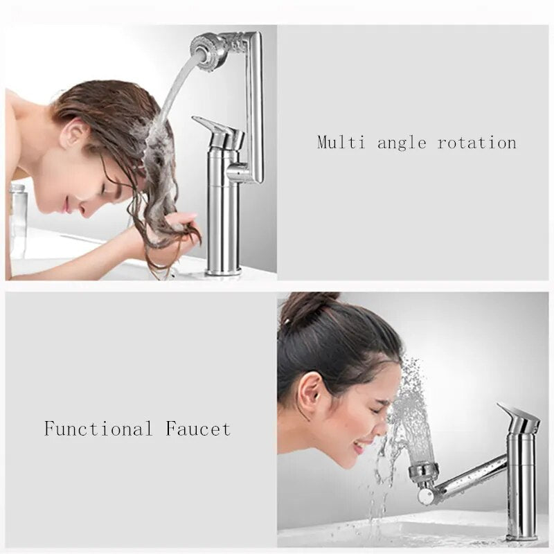 Basin Faucet 360 Degree Swivel Bath Water Tap Single Handle Gold Bathroom Faucet Hot and Cold Sink Water Crane Sink Tap Mixer