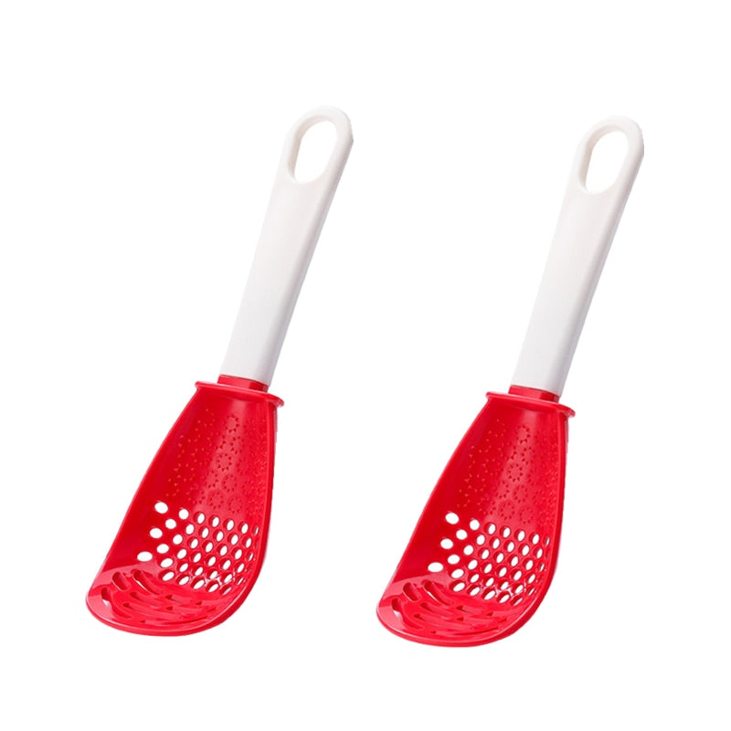 Multifunctional Cooking Spoon Kitchen Strainer Scoop to Cut Garlic Hanging Hole Innovative Potato Garlic Press kitchen Accessory