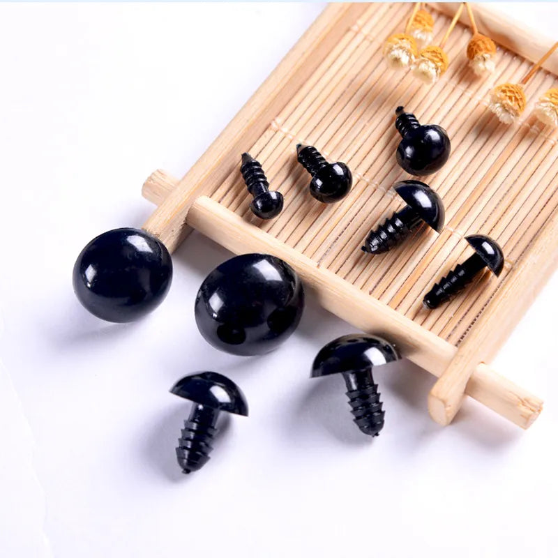 100pcs 10mm Eyeball Doll Accessories Black Plastic Plush Safety Eyes Amigurumi For Toys 6mm 8mm 12mm DIY Funny Toy Eyes Animal