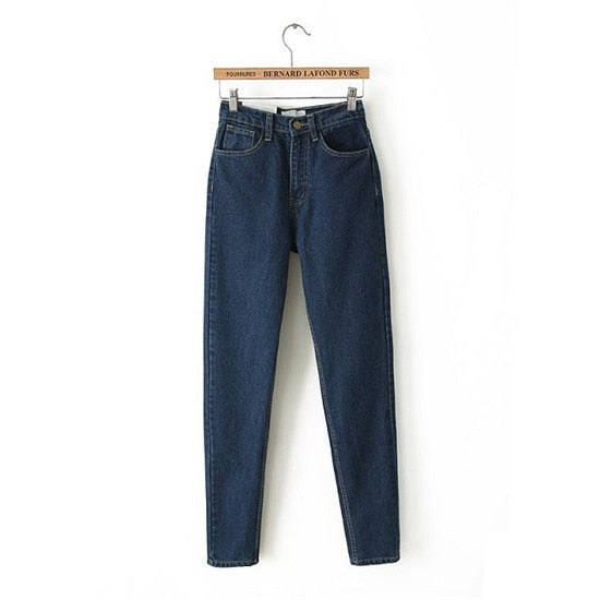 GCAROL Women High Waist Denim Jeans Vintage Slim Mom Style Pencil Jeans High Quality Basic Denim Pants For 4 Season