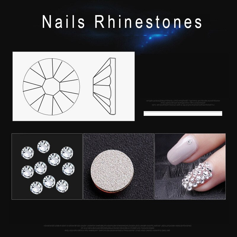 2020 New 1 Pack Flatback 3D Glass Swarovsky DIY Nails Rhinestones Art Decoration Shiny Crystal Stones Gems Manicure