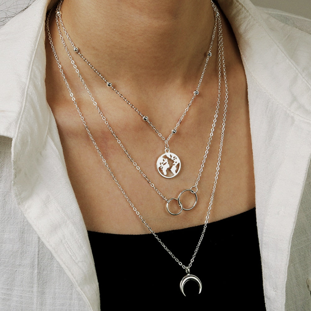 Vintage Geschnitzt Münze Dicke Kette OT Schnalle Halskette Bohemian Punk Metall Münze Kragen Halsband Halskette Mode Frauen Punk Schmuck