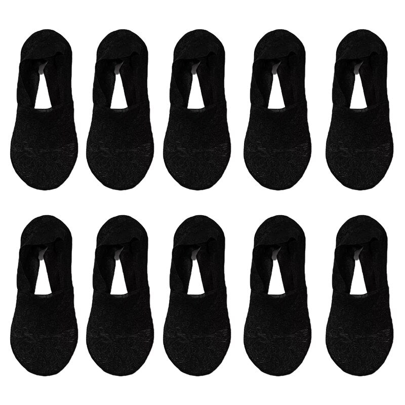 10 Pairs yaz yeni moda dantel çiçek kadın görünmez çorap Antiskid nefes tekne çorap ayak bileği çorap