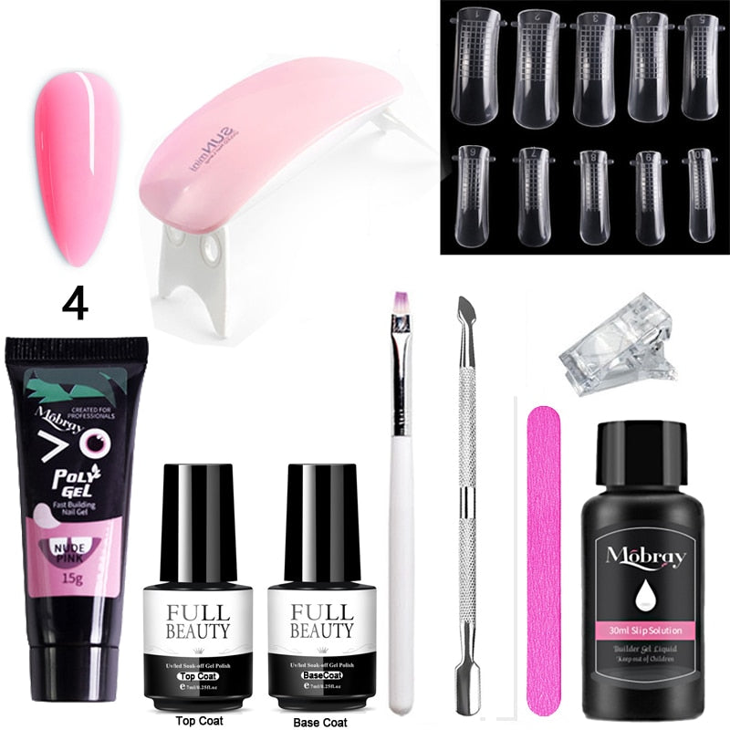 10pcs Nail Polish Gel Nail Kit 15ml Quick Building UV Nail PolishGel Extensions Acrylic Gel Nail Tool Art Set