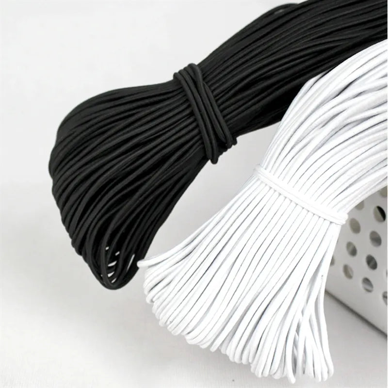 1/2/3/4/5mm High-Quality Round Elastic Band Cord Elastic Rubber white black Stretch rubber For Sewing Garment DIY Accessories