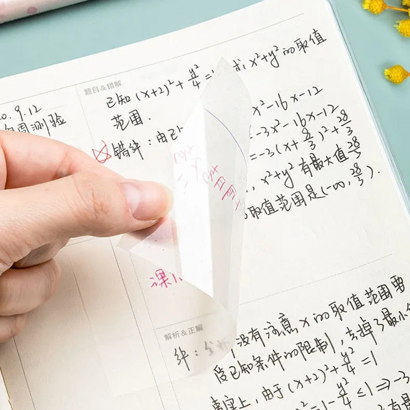Transparent sticky notes with scrapes stickers sticky simple and high-value note paper for Student office stationery