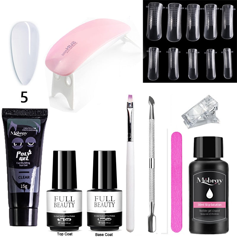 10pcs Nail Polish Gel Nail Kit 15ml Quick Building UV Nail PolishGel Extensions Acrylic Gel Nail Tool Art Set