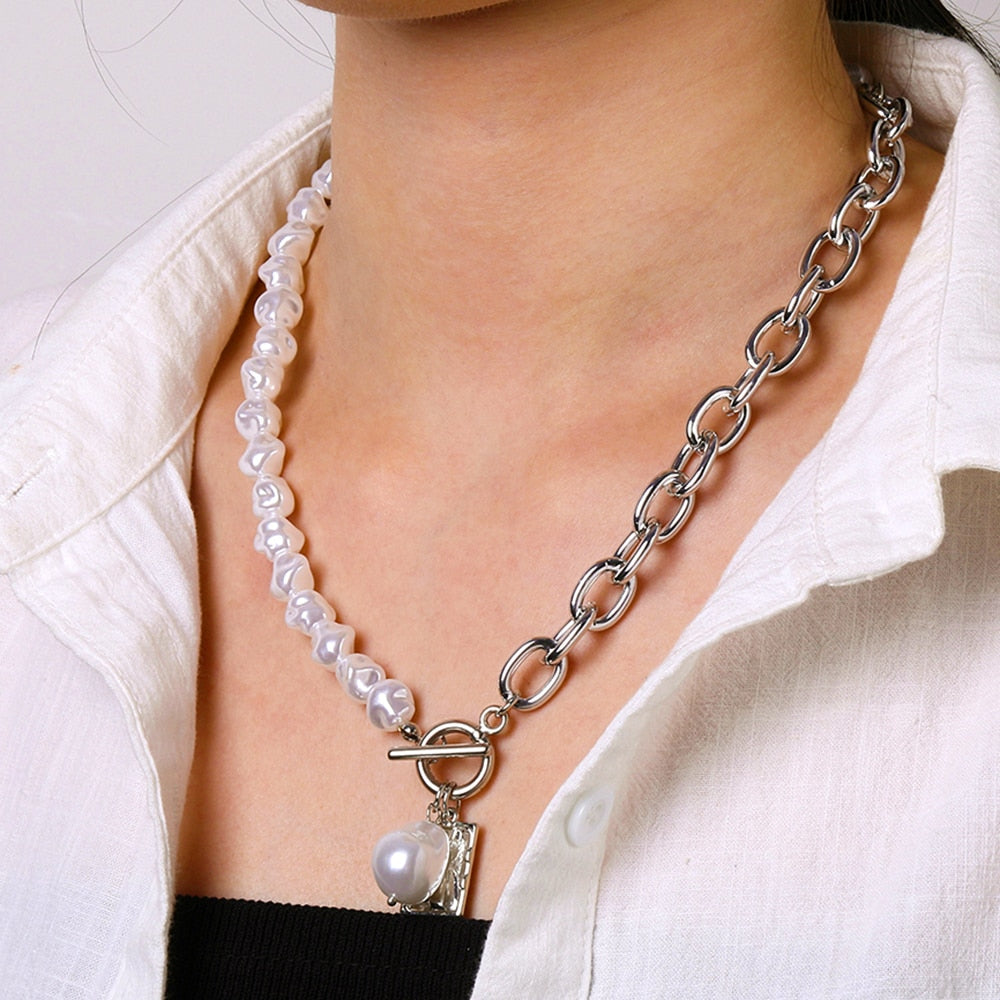 Vintage Geschnitzt Münze Dicke Kette OT Schnalle Halskette Bohemian Punk Metall Münze Kragen Halsband Halskette Mode Frauen Punk Schmuck