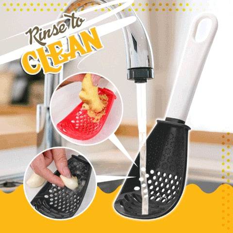 Multifunctional Cooking Spoon Kitchen Strainer Scoop to Cut Garlic Hanging Hole Innovative Potato Garlic Press kitchen Accessory