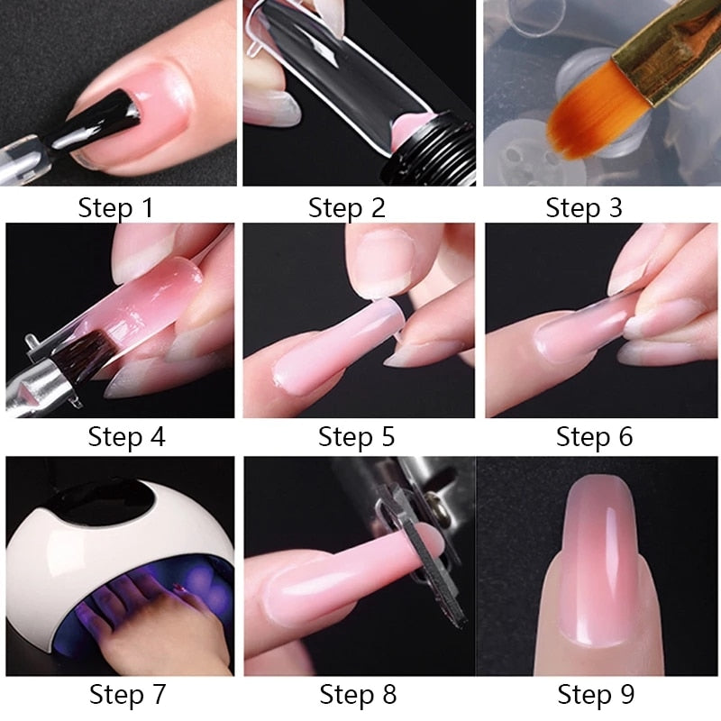10pcs Nail Polish Gel Nail Kit 15ml Quick Building UV Nail PolishGel Extensions Acrylic Gel Nail Tool Art Set