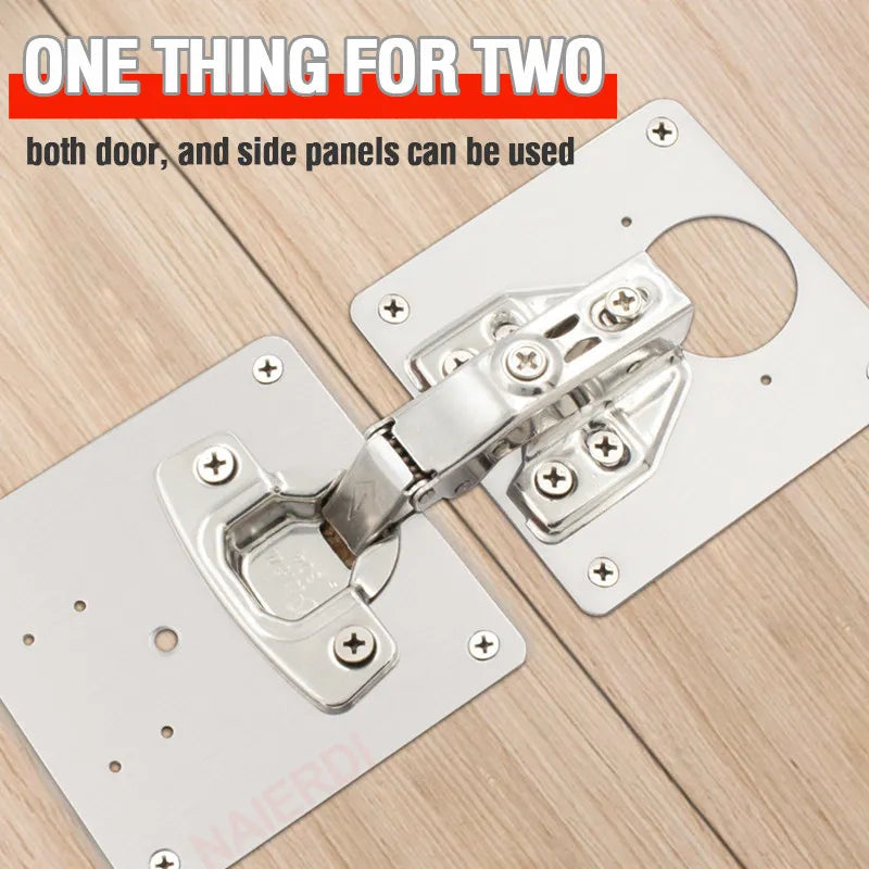 NAIERDI Stainless Steel Furniture Cabinet Door Hinge Repair Plate Drawer Window Door Door Panel Connection Repair Plate Hardware