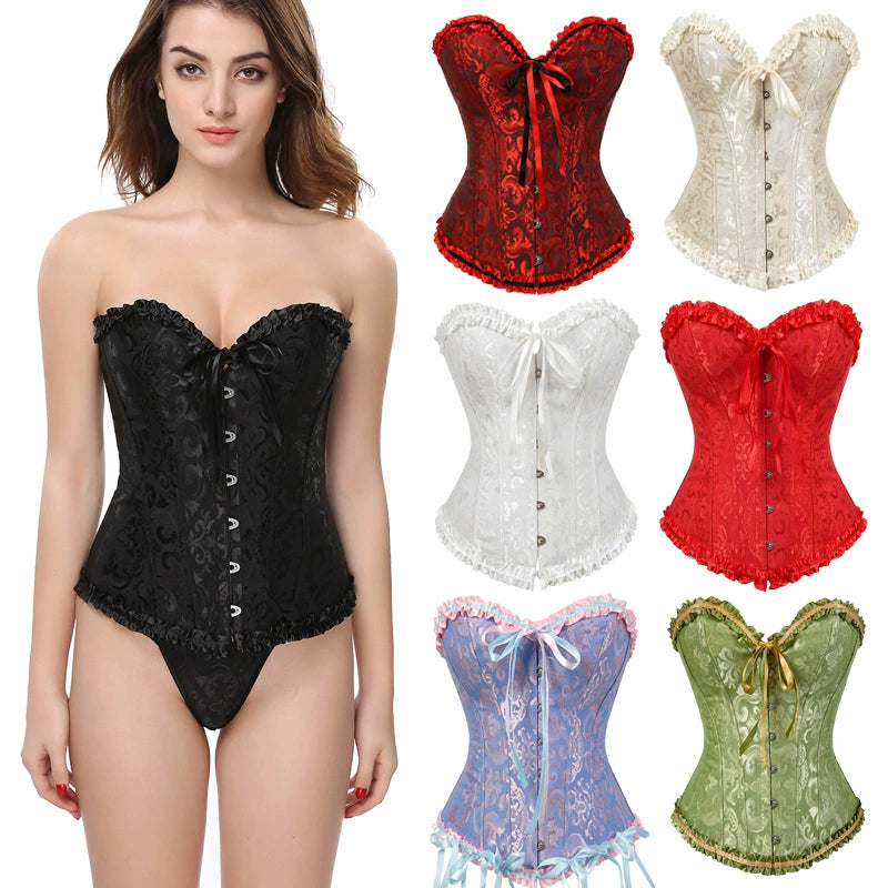 Corset Tummy Control Court Corset European and American Style Chest-Gathering and Chest-Supporting Breast Holding Corset Bodysuit Women's Girdle Shaping Body