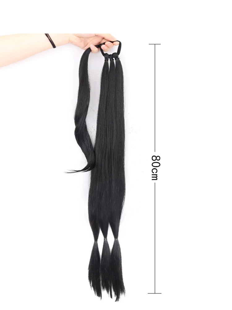 Wig Wrap-around Ponytail Women's Long Twist Braid Natural Simulation European and American Style Braided Hair Long Braid Subnet Red Street Shot Handy Gadget