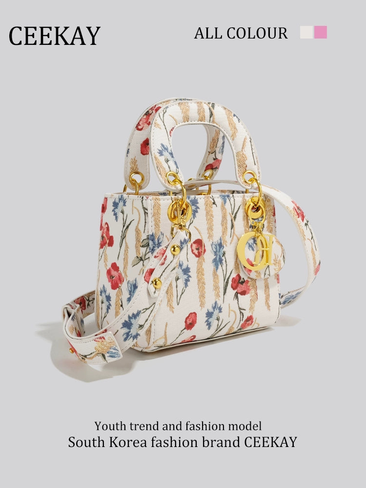 Ceekay Flower Diana Bag Advanced Texture Embroidery
