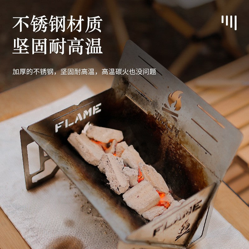 Japan Outdoor Detachable Layered Barbecue Grill Portable Card Type Heating Camping Barbecue Grill Mini Stainless Steel