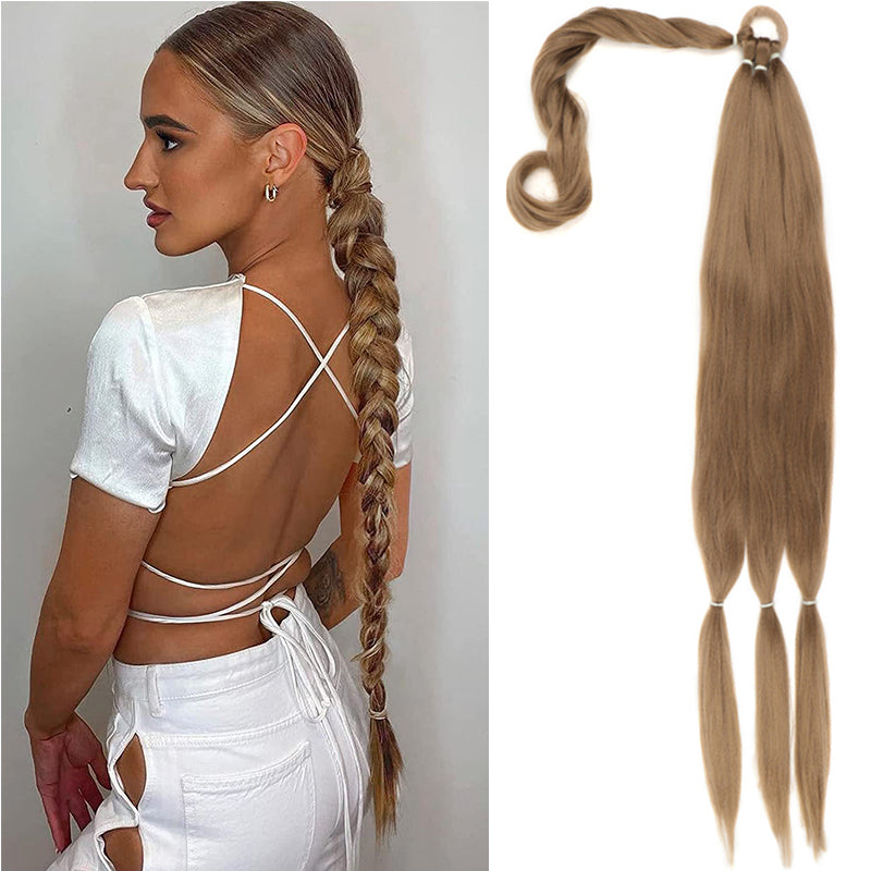 Wig Wrap-around Ponytail Women's Long Twist Braid Natural Simulation European and American Style Braided Hair Long Braid Subnet Red Street Shot Handy Gadget