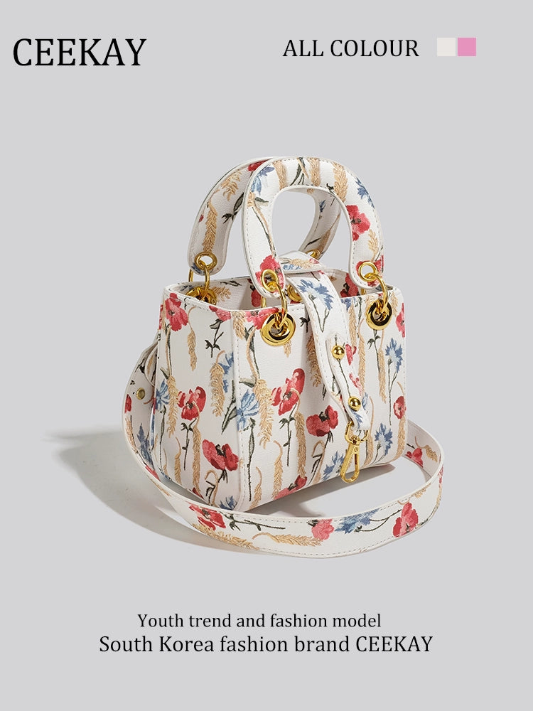 Ceekay Flower Diana Bag Advanced Texture Embroidery