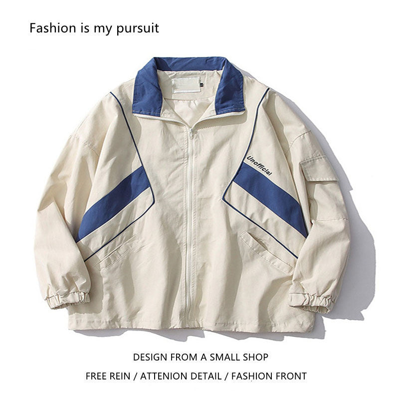 Fashion Brand Autumn Loose Overalls Stand Collar Jacket