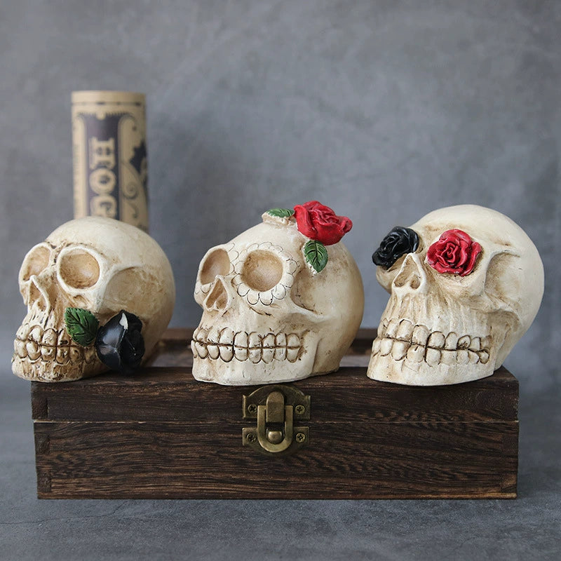 Halloween Decoration Skull Lantern Festival Resin Skull Led Electronic Candle Light Props Pumpkin Lamp