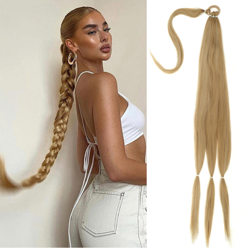 Wig Wrap-around Ponytail Women's Long Twist Braid Natural Simulation European and American Style Braided Hair Long Braid Subnet Red Street Shot Handy Gadget